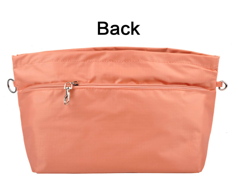 Vercord Purse Organizer Insert Bag Tote Handbags Pocketbook Inserts Organizers Zipper 11 Pockets Light Orange Large - Image 5